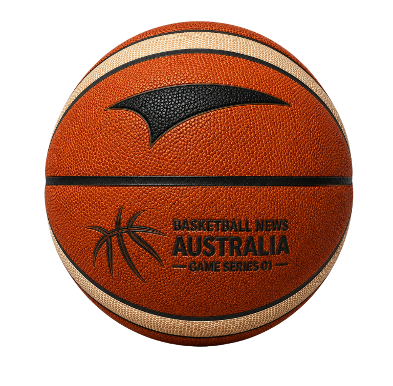 Basketball News Australia Game Series 01 PU basketball with butyl bladder and BNA branding